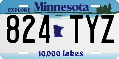 MN license plate 824TYZ