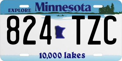 MN license plate 824TZC
