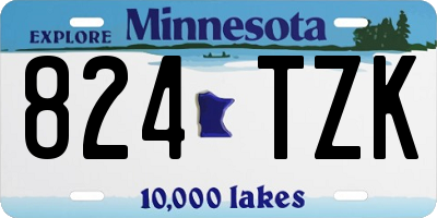 MN license plate 824TZK