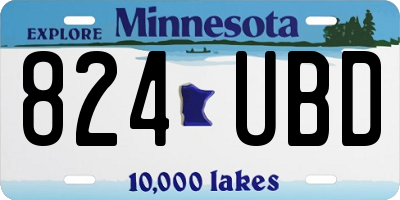 MN license plate 824UBD