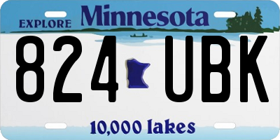 MN license plate 824UBK