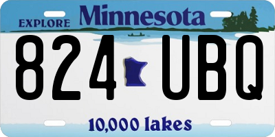 MN license plate 824UBQ