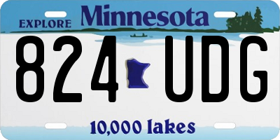 MN license plate 824UDG