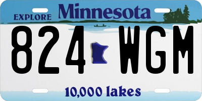 MN license plate 824WGM