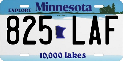 MN license plate 825LAF