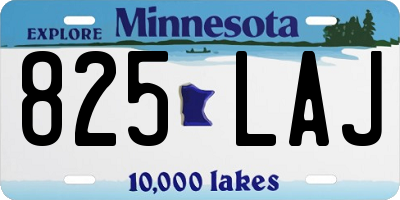 MN license plate 825LAJ