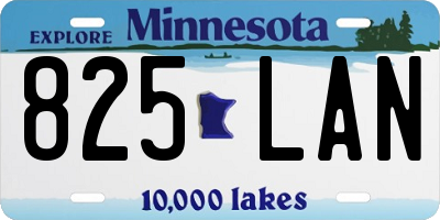 MN license plate 825LAN