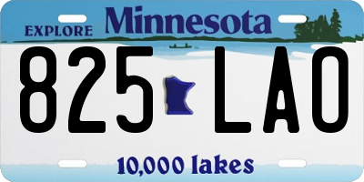MN license plate 825LAO