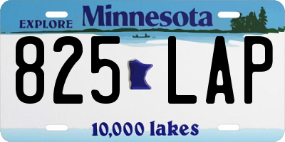 MN license plate 825LAP