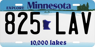 MN license plate 825LAV