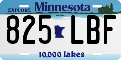 MN license plate 825LBF