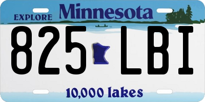 MN license plate 825LBI