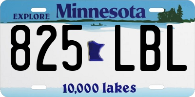 MN license plate 825LBL