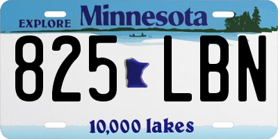 MN license plate 825LBN