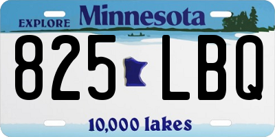 MN license plate 825LBQ