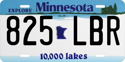 MN license plate 825LBR