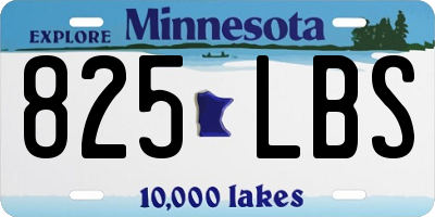 MN license plate 825LBS
