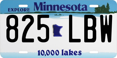 MN license plate 825LBW