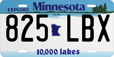 MN license plate 825LBX