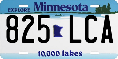 MN license plate 825LCA