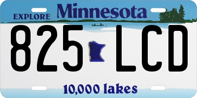 MN license plate 825LCD