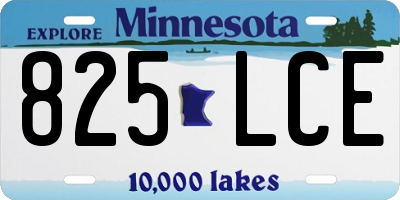 MN license plate 825LCE