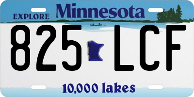 MN license plate 825LCF