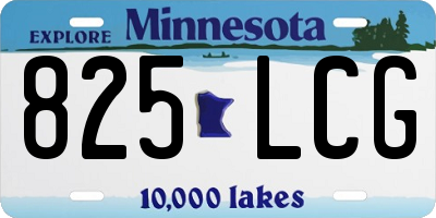 MN license plate 825LCG