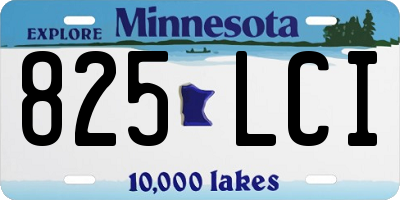 MN license plate 825LCI