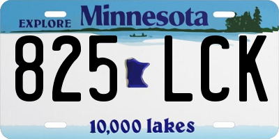 MN license plate 825LCK