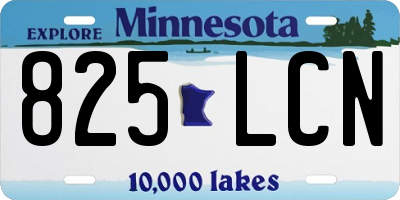 MN license plate 825LCN