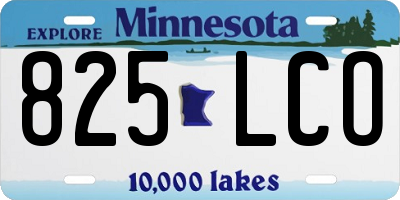 MN license plate 825LCO