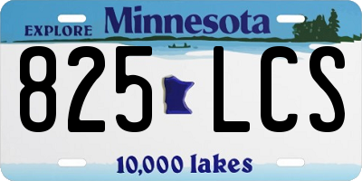 MN license plate 825LCS