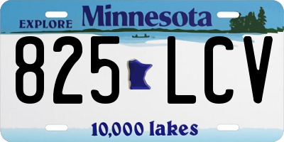 MN license plate 825LCV