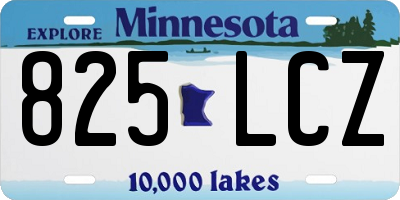 MN license plate 825LCZ