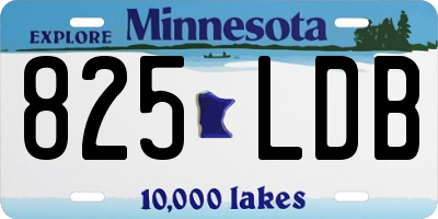 MN license plate 825LDB