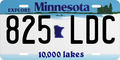 MN license plate 825LDC