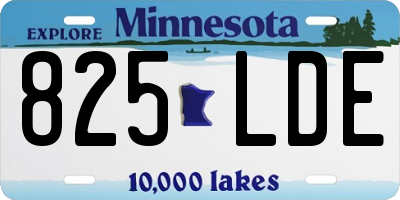 MN license plate 825LDE