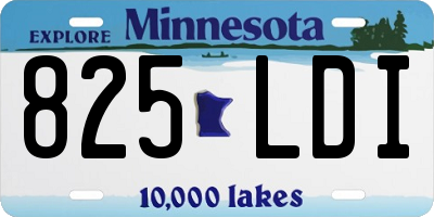 MN license plate 825LDI