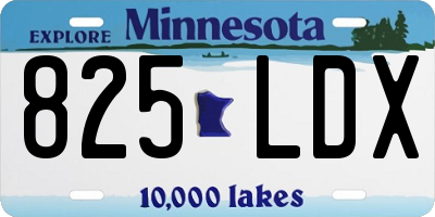 MN license plate 825LDX