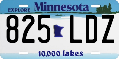 MN license plate 825LDZ