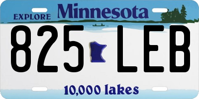 MN license plate 825LEB