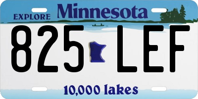 MN license plate 825LEF
