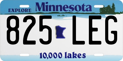 MN license plate 825LEG
