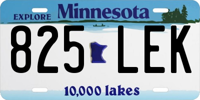 MN license plate 825LEK