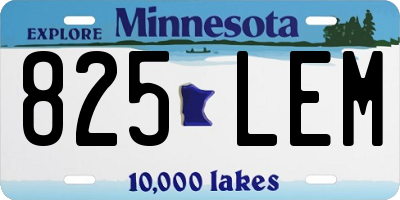 MN license plate 825LEM