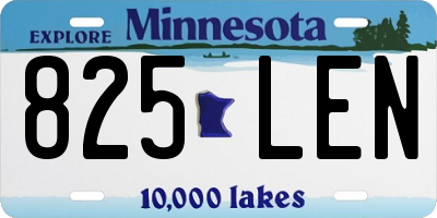 MN license plate 825LEN