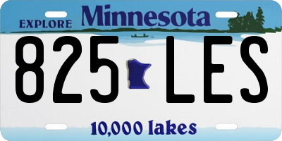 MN license plate 825LES