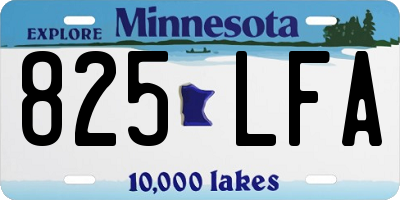 MN license plate 825LFA