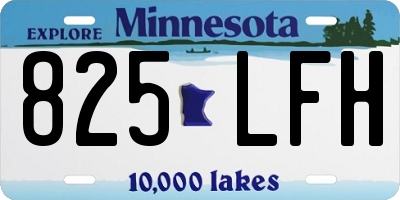 MN license plate 825LFH